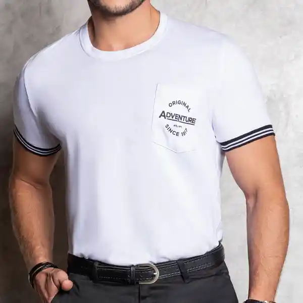 Croydon Camiseta Tomas Para Hombre Color Blanco Talla XL