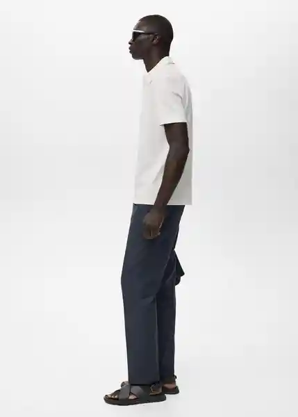 Camiseta Polo Ezequi Offwhite Talla L Hombre Mango