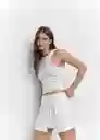 Falda Berta Blanco Talla 18 Mujer Mango