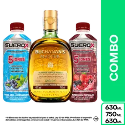 Combo Buchanans Master 750 mL + Suerox Mora Azul + Frutos Rojos