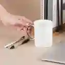 Taza de Cerámica Serie Silver Grey Blanco Miniso
