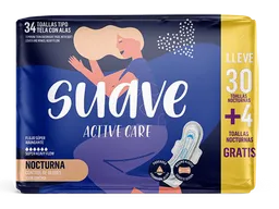 Suave Toalla Femenina Active Care Nocturna + Toalla