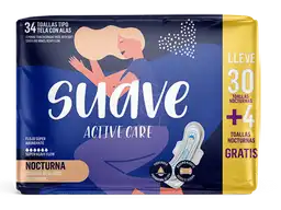 Suave Toalla Femenina Active Care Nocturna + Toalla