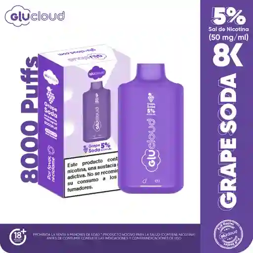 Glucloud Vape Grape Soda 8K 8000 Puff