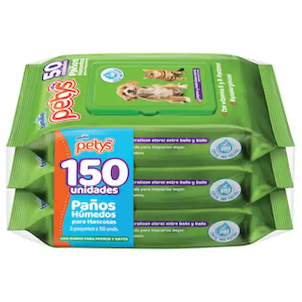 Petys Paños Húmedos 150 Unidades