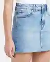 Falda Corta Femenino Azul Francés Medio Talla 5 Chevignon