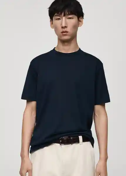 Camiseta Bellow Navy Talla S Hombre Mango