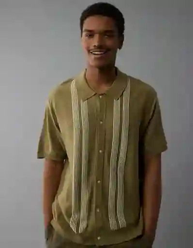Suéter Tejido Hombre Verde Talla LARGE 1951300 American Eagle