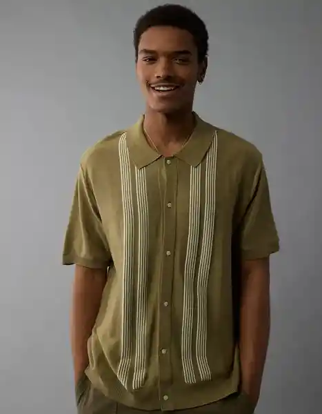 Suéter Tejido Hombre Verde Talla LARGE 1951300 American Eagle