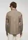 Camisa Roma Beige Talla L Hombre Mango