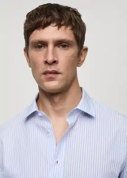 Camisa Garda Azul Talla S Hombre Mango