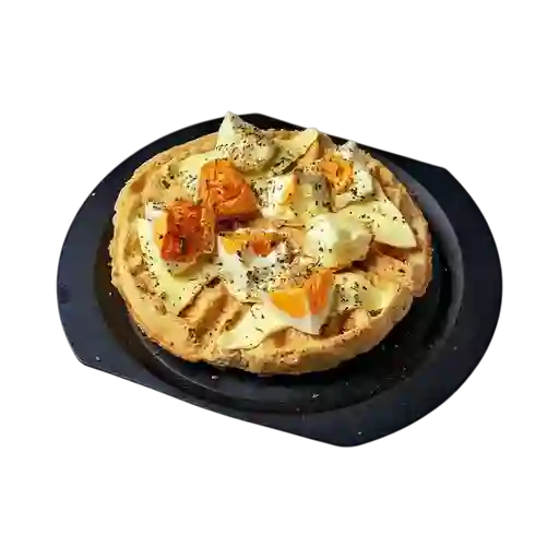 Pizza Waffle Huevo Frito