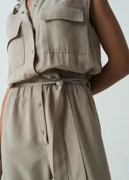 Enterizo Nanis Gris Aluminio Claro Talla M 562G380 Naf Naf