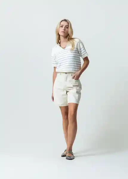 Camisa Tejido Mujer Crudo Marfil Claro Talla M 582G004 Naf Naf