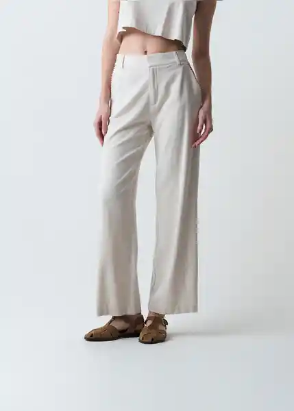 Pantalón Bruna Mujer Crudo Abedul Claro Talla 10 033G355 Naf Naf