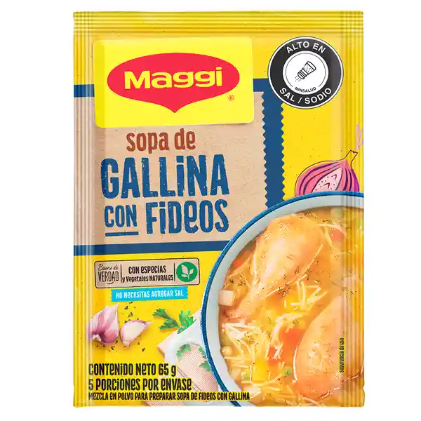 Maggi Mezcla en Polvo para Sopa con Fideos Sabor a Gallina