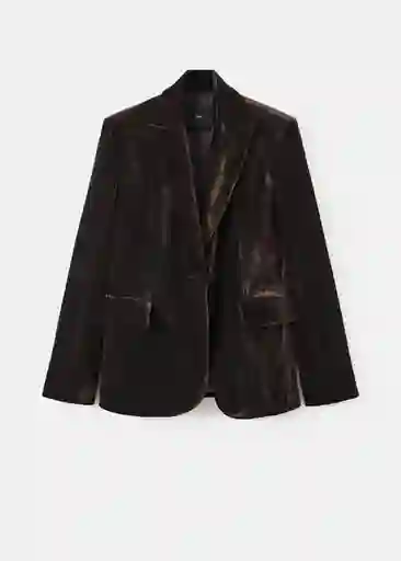 Blazer Americana Combi Chocolate Talla L Mujer Mango