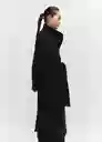 Abrigo Sirenita Negro Talla M Mujer Mango
