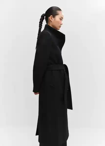 Abrigo Sirenita Negro Talla M Mujer Mango