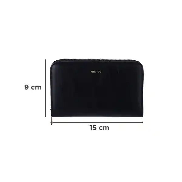 Cartera Mediana Básica Serie Negro Miniso