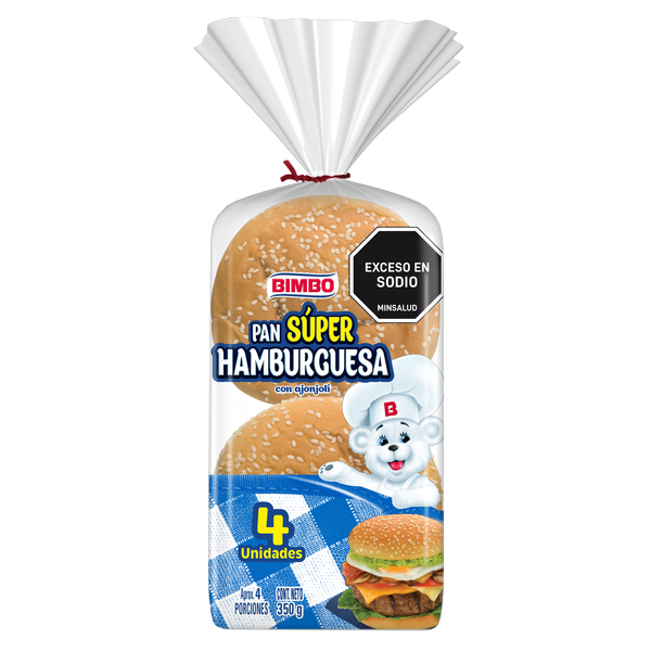Bimbo Pan Súper Hamburguesa Con Ajonjolí 350 g