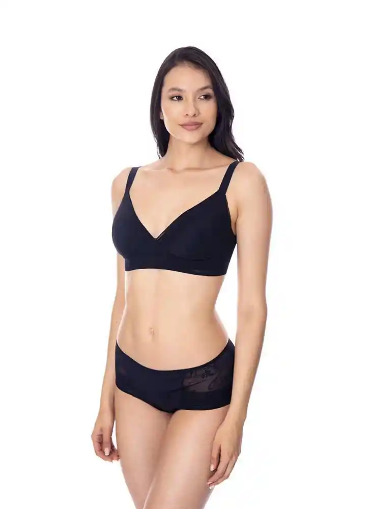 St Even Brasier Triangular Sin Aro en Blonda Negro Talla 38B