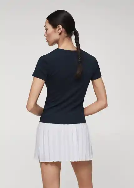 Camiseta Petra Navy Talla S Mujer Mango