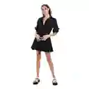 Vestido Liso Corto Negro Talla S