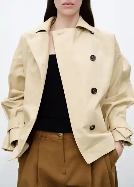 Abrigo Parka Julia Piedra Talla XS Mujer Mango