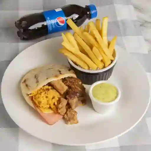 Combo Individual Arepa Súper VIP + Papa + Gaseosa