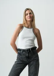 Camiseta Crudo Marfil Claro Talla M 002G052 Naf Naf