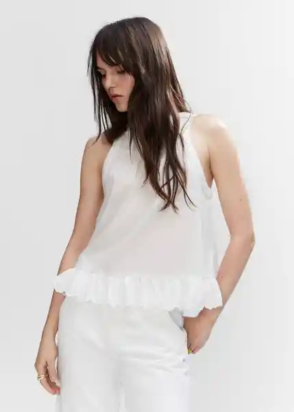 Top May Offwhite Talla M Mujer Mango