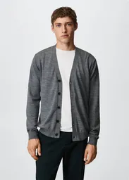 Saco Cardigan Willyc Gris Talla L Hombre Mango