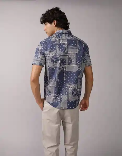 Camisa Hombre Azul Talla Large 2863403 American Eagle