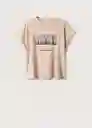 Camiseta Pstfold Nude Talla XL Mujer Mango