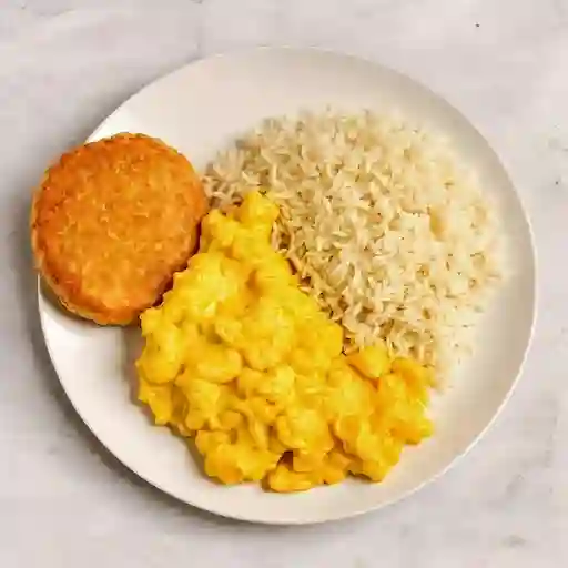 Huevos Revueltos Acompanados de Arroz