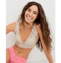 Brasier Bralette Aerie Para Mujer Beige Talla Large American Eagle