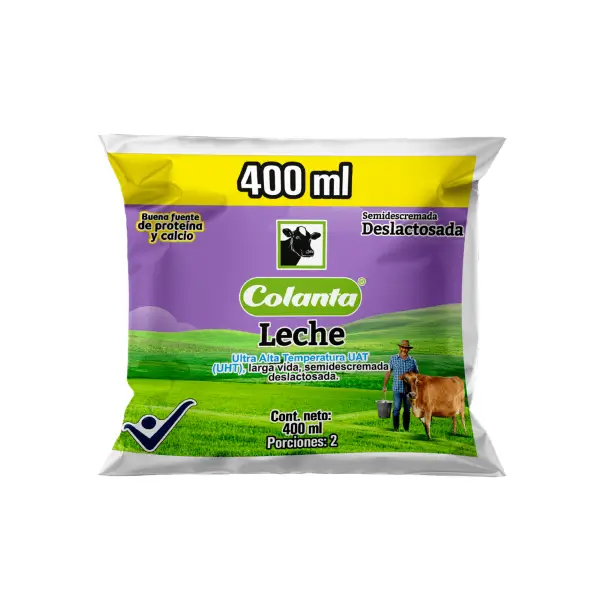 Leche UHT Deslactosada Bolsa X 400 ml
