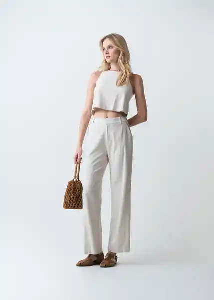 Pantalón Bruna Mujer Crudo Abedul Claro Talla 10 033G355 Naf Naf
