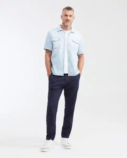 Camisa Manga Corta Clara Azul Cristalino Claro Talla M Chevignon