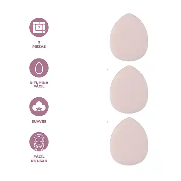 Esponja de Maquillaje Mini Peach Pink Miniso