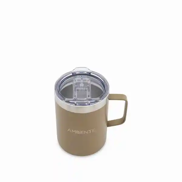 Mug Doble Pared en Acero Taupe 420 mL Ambiente Gourmet
