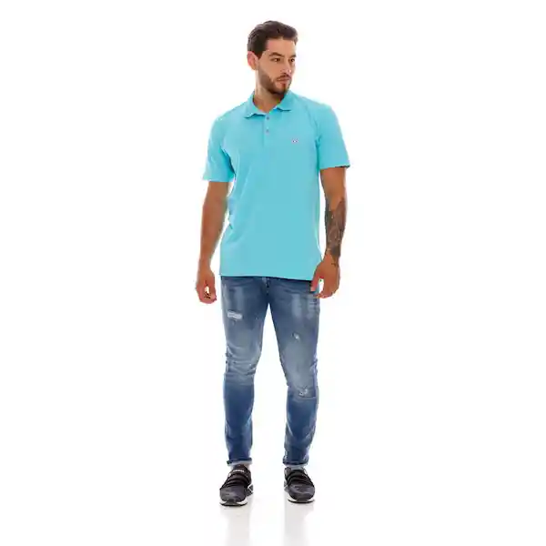 Pilatos Camiseta Polo Manga Corta Aqua Talla M