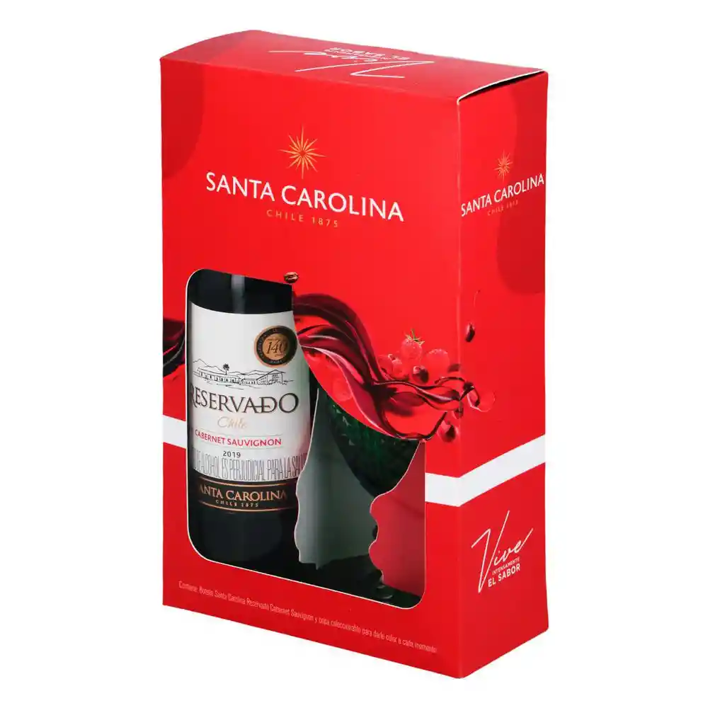 Santa Carolina Vino Tinto Reserv + Copa