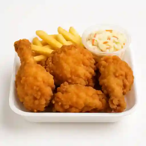 Bandeja de pollo a la broaster