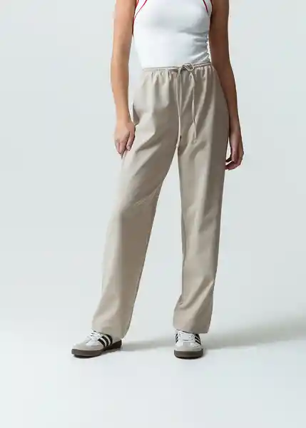 Pantalón Moly Mujer Crudo Pluma Medio Talla L 532G345 Naf Naf