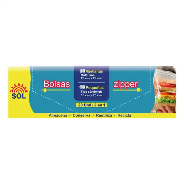 El Sol Bolsa Zipper