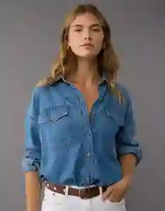 Camisa Mujer Azul Talla: LARGE 5750936 American Eagle
