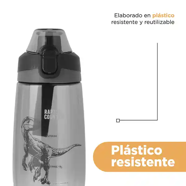 Vaso Plástico Mango Silicona Jurassic Azul Oscuro 500 mL Miniso