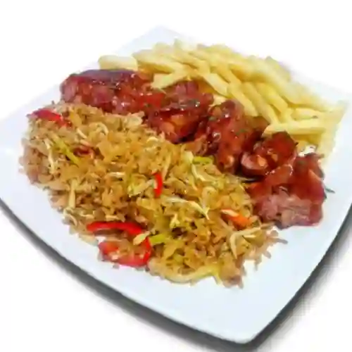 Arroz Chino + Costillas Ahumadas